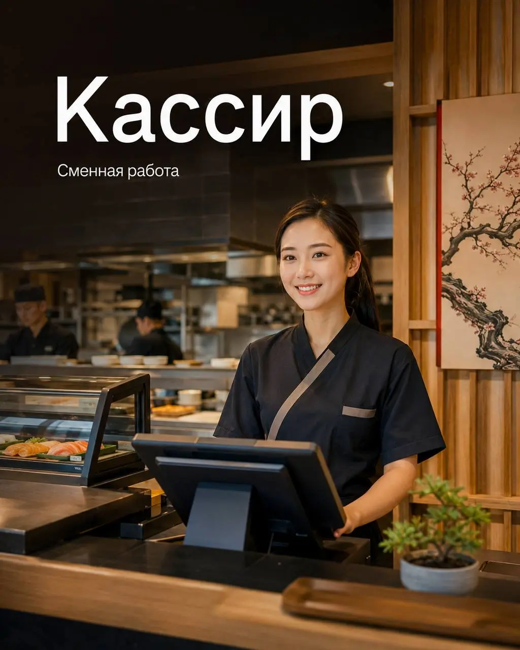 КАССИР
От 4 000₽/смена + мотивация + премии
Сеть японских кухонь
• Москва, м | Сетка — социальная сеть от hh.ru