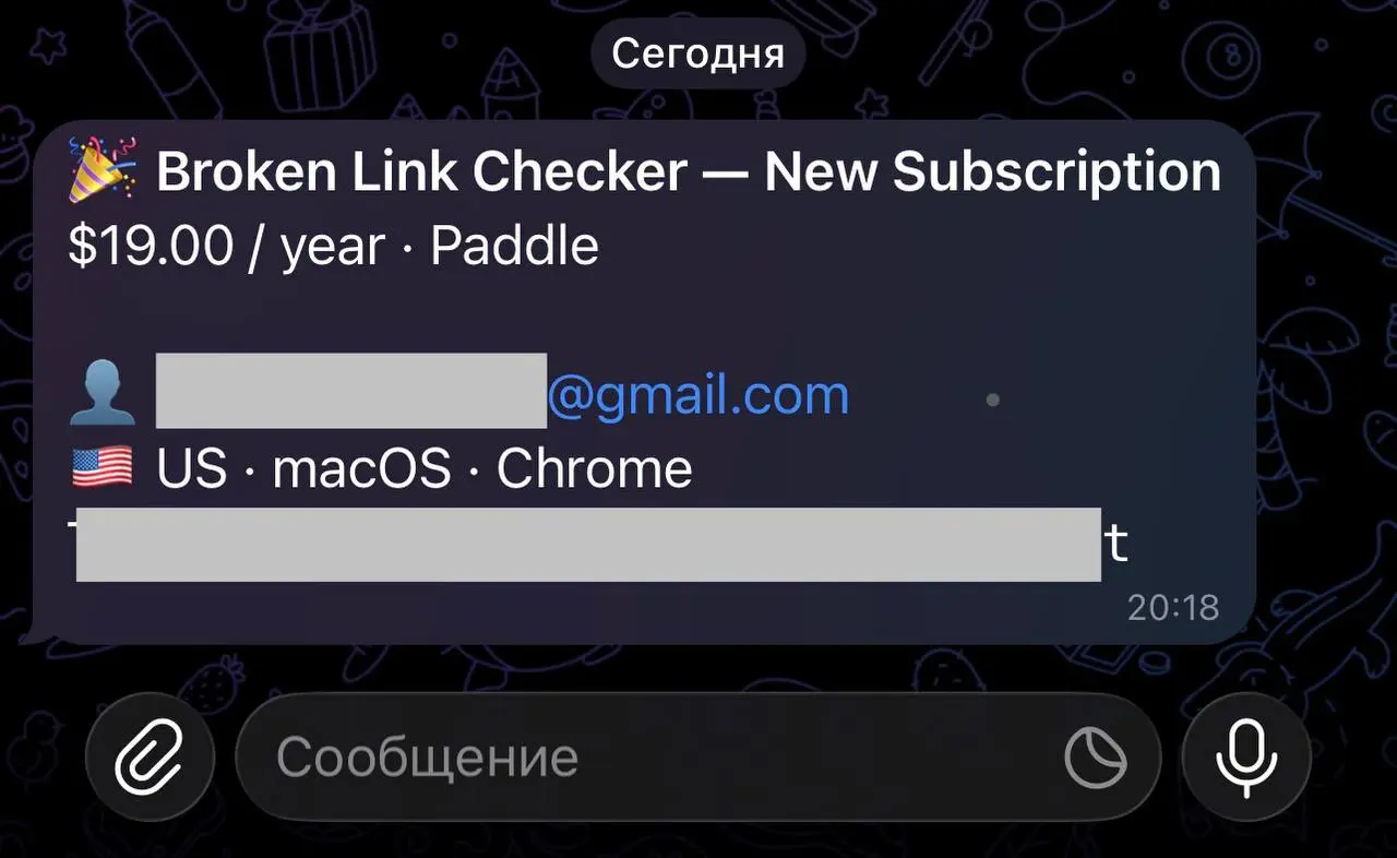 Первая оплата моего Broken links checker!
Кто-то из Америки купил, и сразу на год за 19 баксов!
АААААААААА
Первая в жизни оплата на зарубежном рынке! | Сетка — социальная сеть от hh.ru