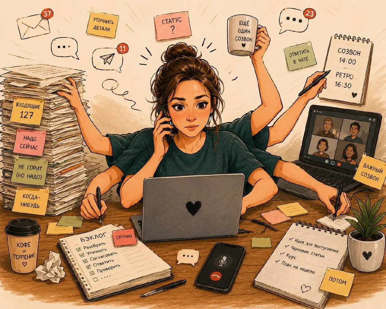 Как быть очень занятой и не двигаться к результату
Можно весь день решать технические вопросы, двигать карточки, разбирать бэклог, уточнять статусы и вечером совершенно честно сказать: «Я сегодня мног... | Сетка — социальная сеть от hh.ru