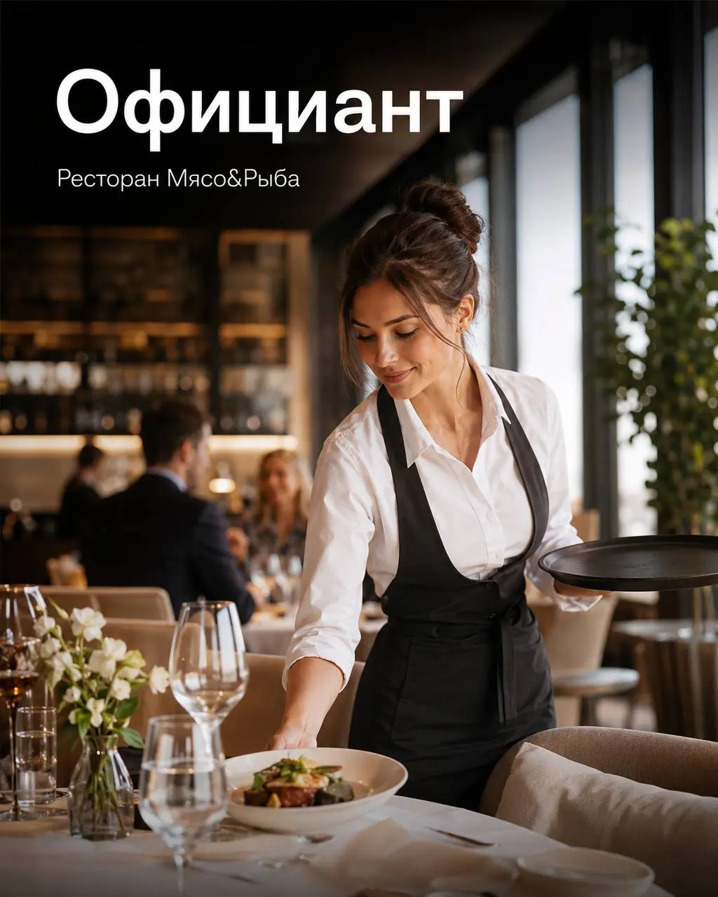 ОФИЦИАНТ
От 3 000₽/смена + чаевые (общий доход от 7000₽/смена) + премии от 10000₽
Мясо&Рыба
• Москва, м | Сетка — социальная сеть от hh.ru
