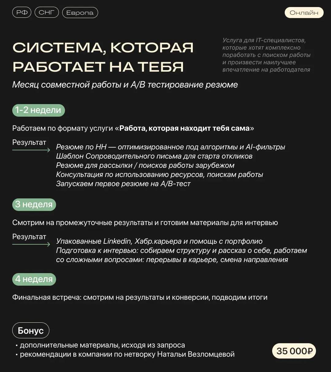 📨 Сезон найма начинается
А мы бережно напоминаем, чем можем быть полезны в этот период 🫶
Трансформировали и усилили наши продукты для того, чтобы вы быстрее получили хороший оффер
Разобрать карьерный ... | Сетка — социальная сеть от hh.ru