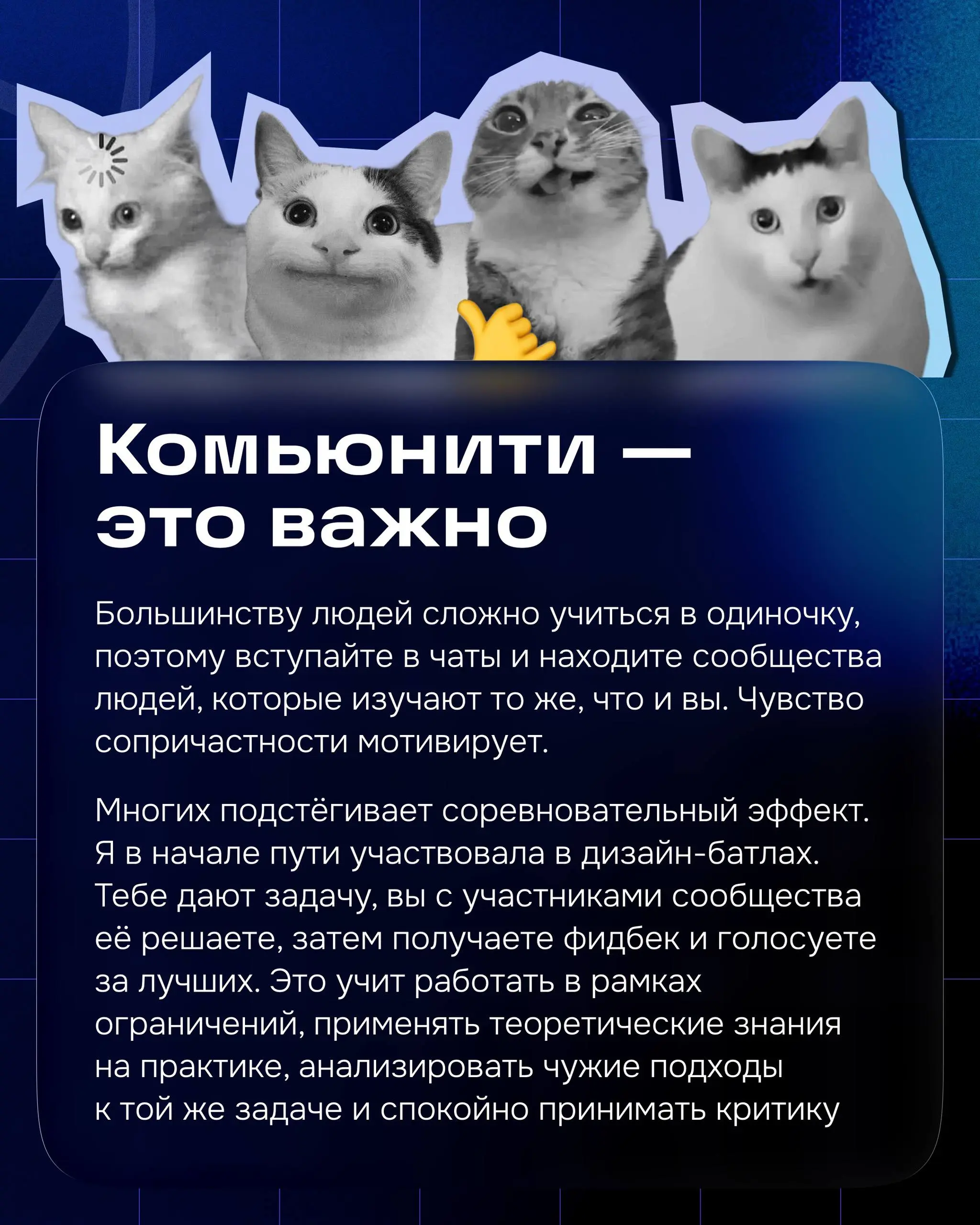 Привет! Меня зовут Даша, я продуктовый дизайнер в группе Товары.
У меня нет профильного образования, я не оканчивала вышку по специальности и не ходила в художественную школу. Дизайну я училась сама | Сетка — социальная сеть от hh.ru