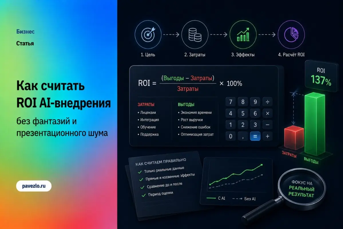 Как считать ROI AI-внедрения | Сетка — социальная сеть от hh.ru