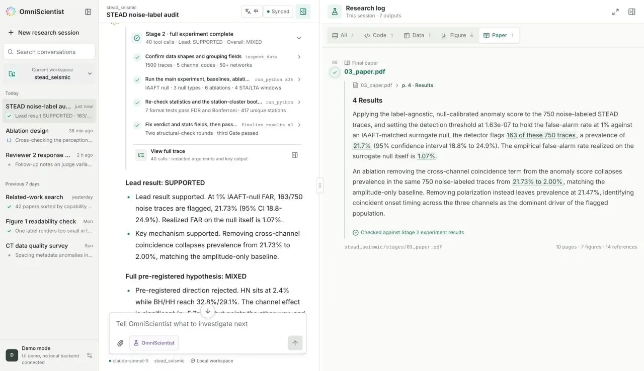 🔬 ИИ-УЧЕНЫЙ ПИШЕТ ДИССЕРТАЦИИ
Знакомься с OmniScientist — инструмент ведёт полноценный научный процесс: от анализа исходников до готового PDF с библиографией, таблицами и схемами 📚🎯 | Сетка — социальная сеть от hh.ru