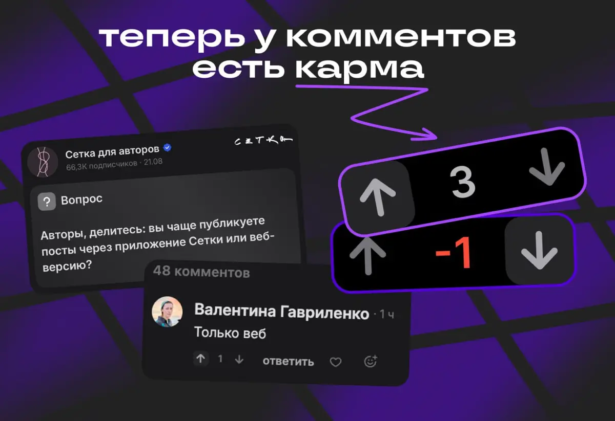 Мгновенная карма в комментах | Сетка — социальная сеть от hh.ru