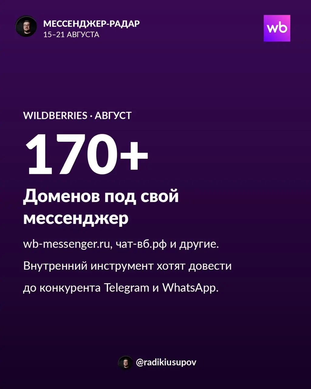 Главные новости по мессенджерам за неделю 📡
МАКС включил статистику каналов
19 августа авторам открыли аналитику: подписчики, просмотры, доля тех, у кого включены уведомления | Сетка — социальная сеть от hh.ru