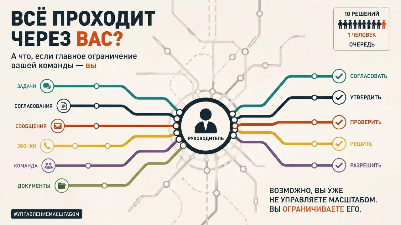 А что, если главное ограничение вашей команды — это вы?
Звучит немного неприятно 😄
Но в какой-то момент роста команды это происходит почти незаметно | Сетка — социальная сеть от hh.ru
