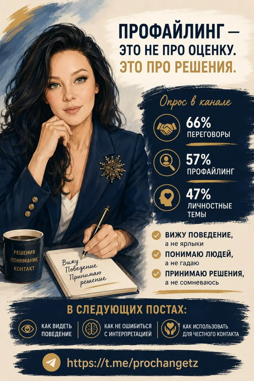 Спасибо за опрос, друзья 💙
Результаты вас не удивят:
переговоры — в фаворе (66%),
профайлинг — почти наравне (57%) | Сетка — социальная сеть от hh.ru