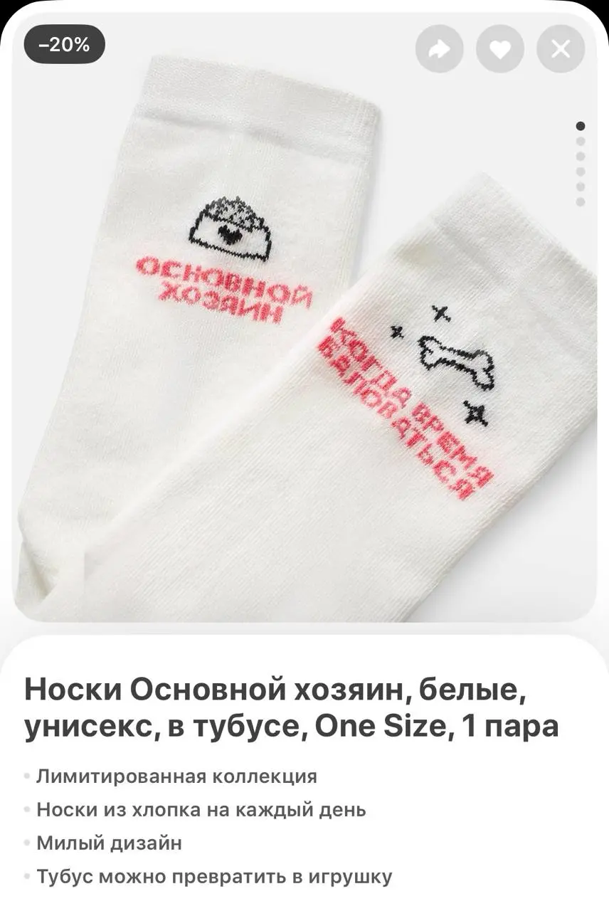 В Самокате появились носки для основного и запасного хозяина пёселей. Как оказалось, основной хозяин нужен для баловства, а запасной для мытья лап, но оба они хорошо подходят для тыгыдыка | Сетка — социальная сеть от hh.ru