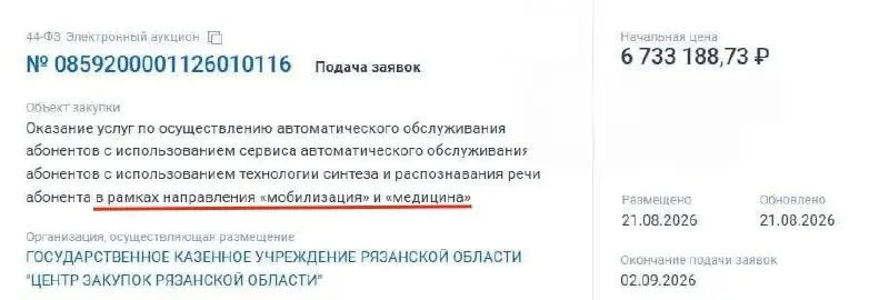 6,7 млн рублей на создание бота о «мобилизации» и «медицине» потратят власти Рязанской области | Сетка — социальная сеть от hh.ru