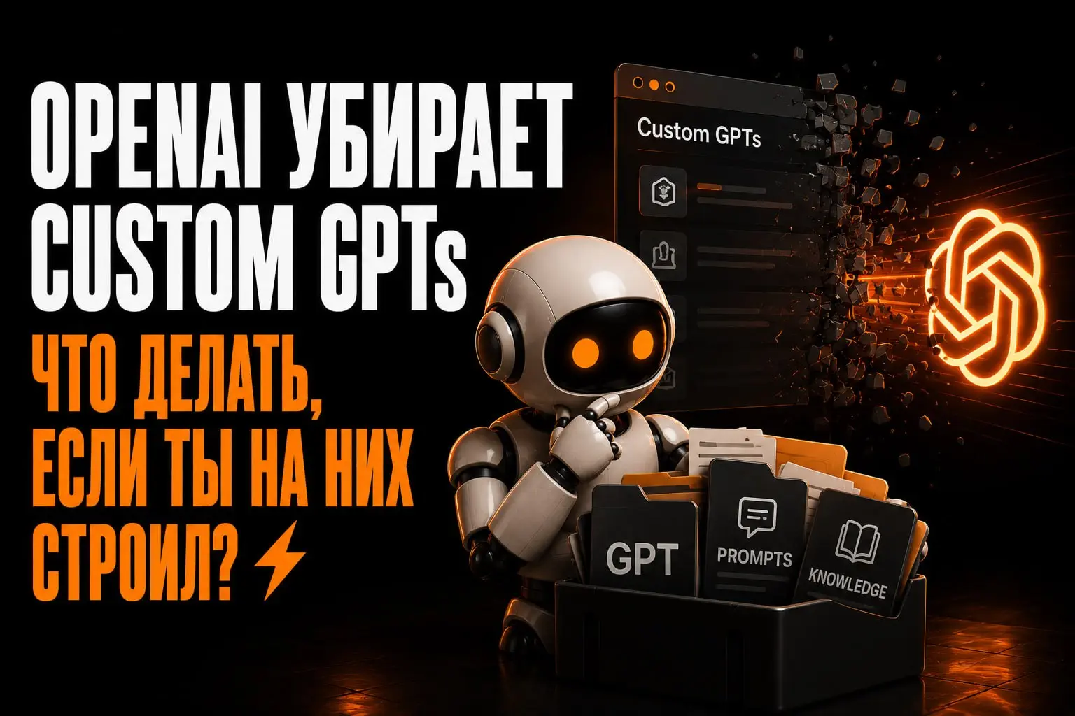 OpenAI убирает Custom GPTs. Если ты на них что-то строил, вот что делать прямо сейчас⚡️
На аккаунтах Free, Go, Plus и Pro больше нельзя создавать и публиковать новые GPT | Сетка — социальная сеть от hh.ru