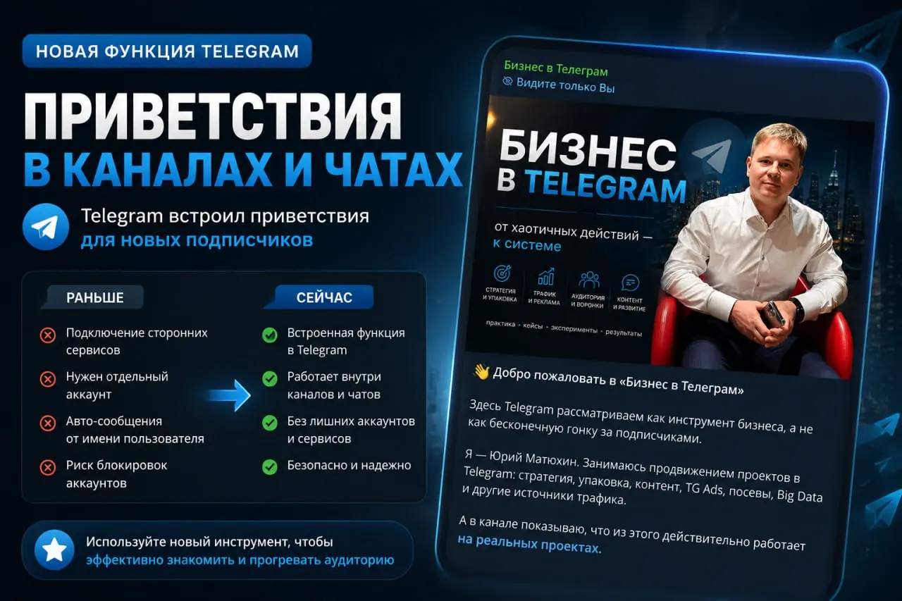❗️ Telegram добавил функцию, ради которой раньше приходилось подключать сторонние сервисы
Я уже настроил её в своём канале — результат можете увидеть на скрине | Сетка — социальная сеть от hh.ru