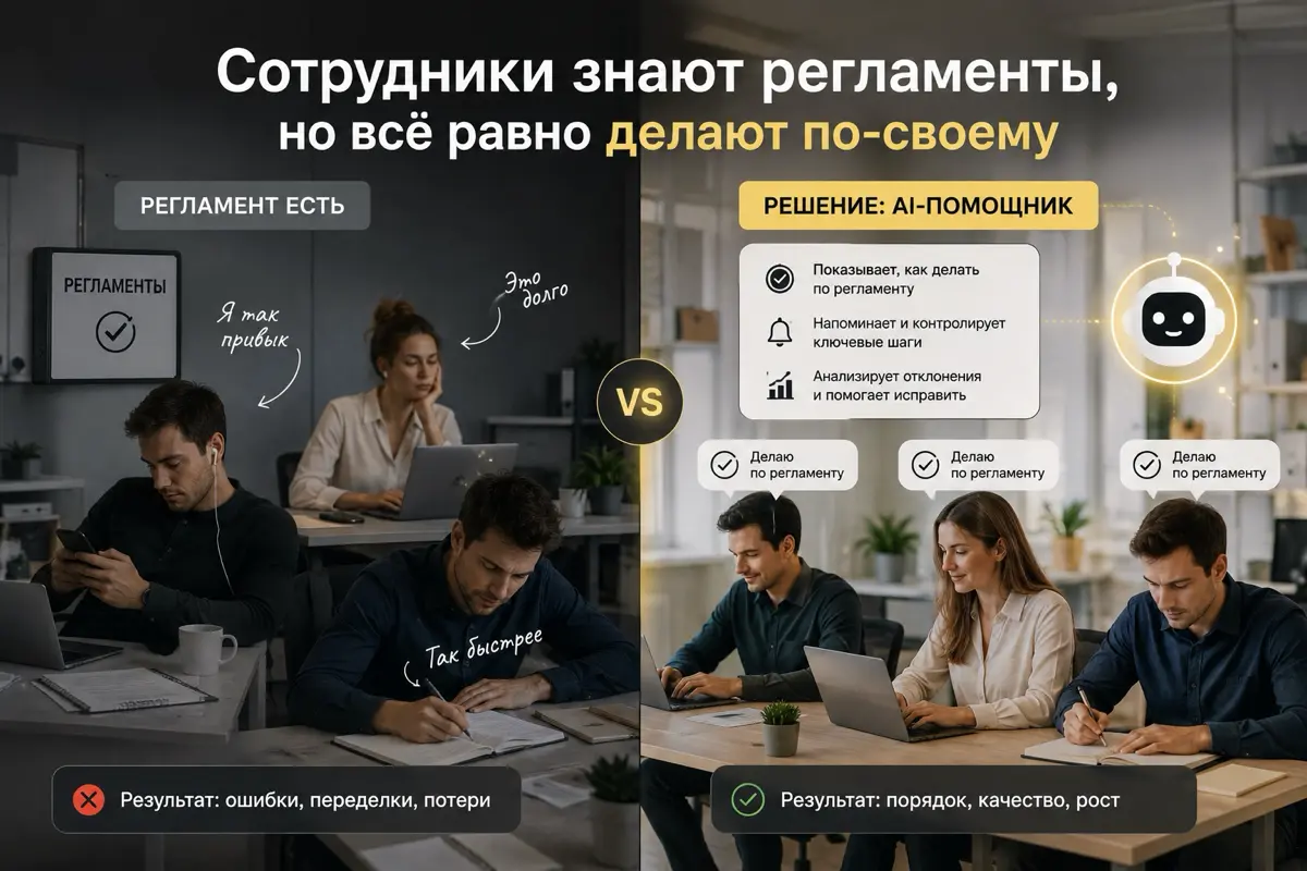 Сотрудники знают регламенты, но всё равно делают по-своему. | Сетка — социальная сеть от hh.ru