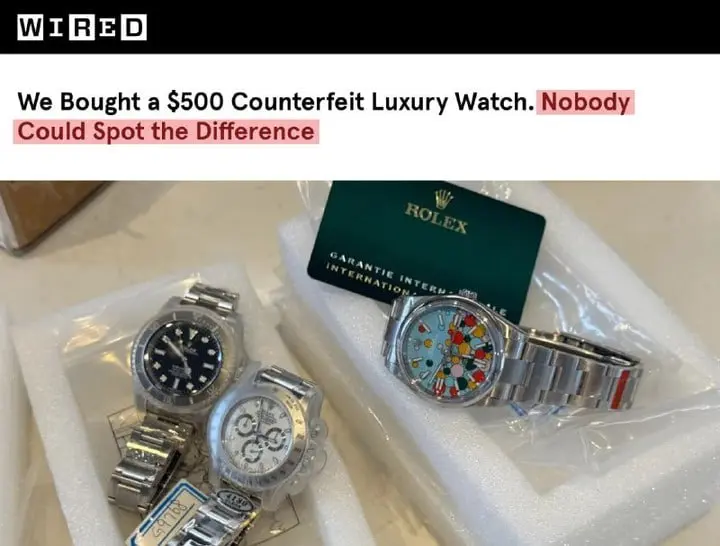 Подделки Rolex прошли проверку самим Rolex: журналисты принесли в фирменный магазин три китайские копии, и сотрудники не заметили подмены | Сетка — социальная сеть от hh.ru