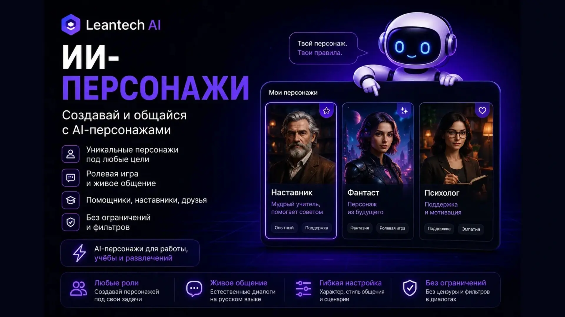 ИИ-персонажи: общение с нейросетью на русском без VPN | Сетка — социальная сеть от hh.ru