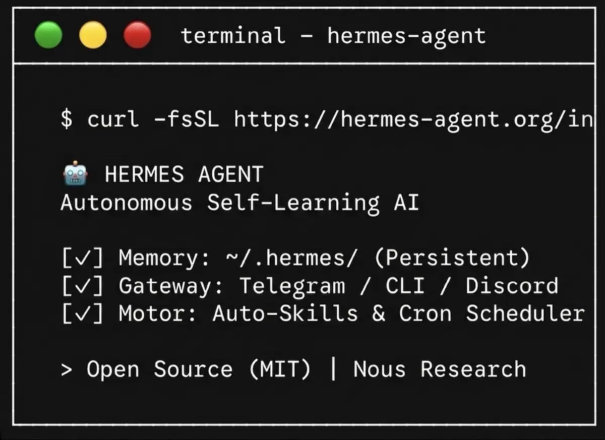 🤖 Hermes Agent — опенсорсный ИИ-агент, который учится на своем опыте
Лаборатория Nous Research выпустила Hermes Agent — автономного ИИ-агента с открытым исходным кодом | Сетка — социальная сеть от hh.ru