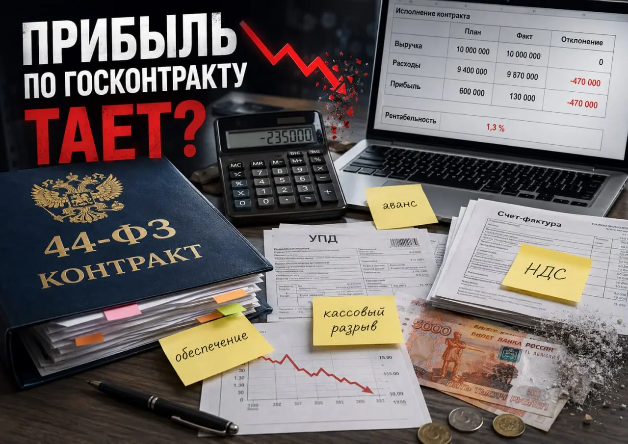 Выиграть закупку — мало. Главное потом не отдать прибыль налоговой и банкам
Поставщик может отлично считать закупку, знать 44-ФЗ, правильно подать заявку и выиграть контракт | Сетка — социальная сеть от hh.ru