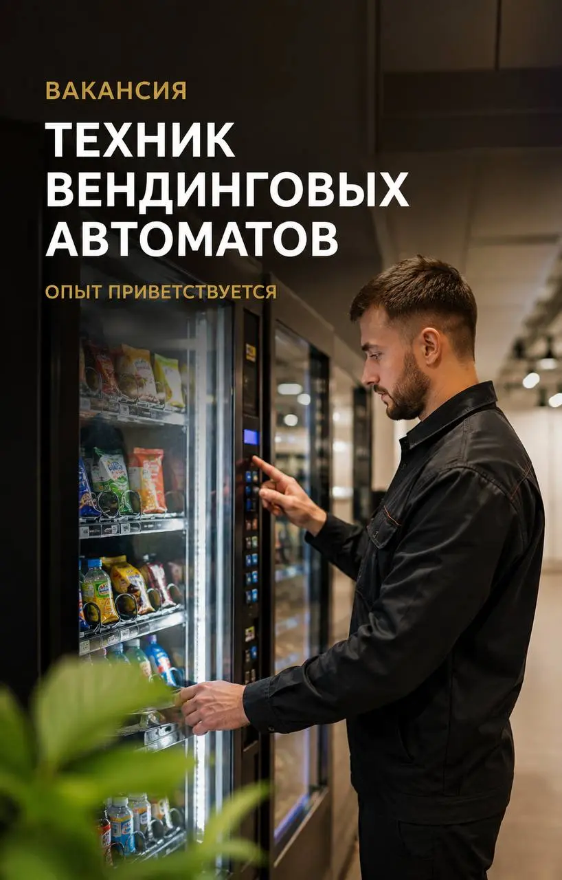 СПЕЦИАЛИСТ ПО ОБСЛУЖИВАНИЮ ВЕНДИНГОВЫХ АВТОМАТОВ
От 120 000₽
Сеть вендинговых автоматов
• Москва
• Другое
• +79671921111
Полное описание вакансии размещено в Телеграм и Макс | Сетка — социальная сеть от hh.ru