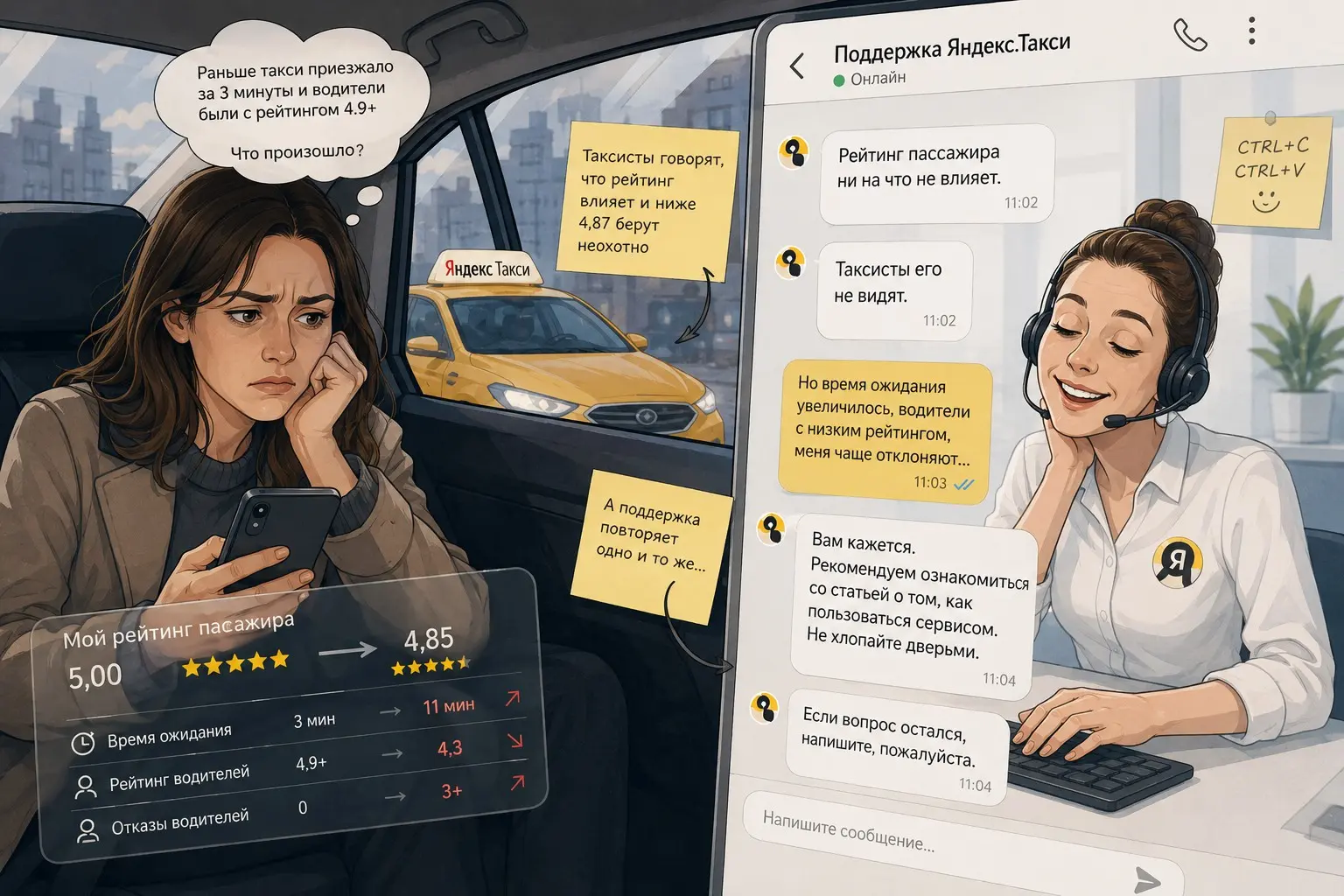 «Рейтинг ни на что не влияет»: Почему Яндекс.такси выбирает | Сетка — социальная сеть от hh.ru