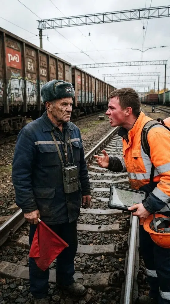— Дед, ты с ума сошел? — кричали мне. А я намертво встал на путях, услышав стук сломанной буксы
Молодой проверяющий с гаджетами уверял, что грузовой поезд полностью исправен | Сетка — социальная сеть от hh.ru