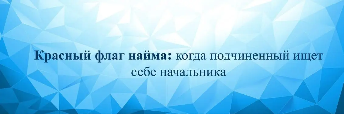 Красный флаг найма: когда подчиненный ищет себе начальника | Сетка — социальная сеть от hh.ru