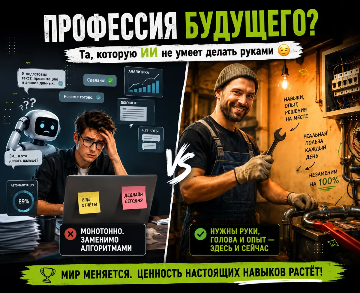 2026: «Научись работать руками, чтобы тебя не заменил ИИ» | Сетка — социальная сеть от hh.ru
