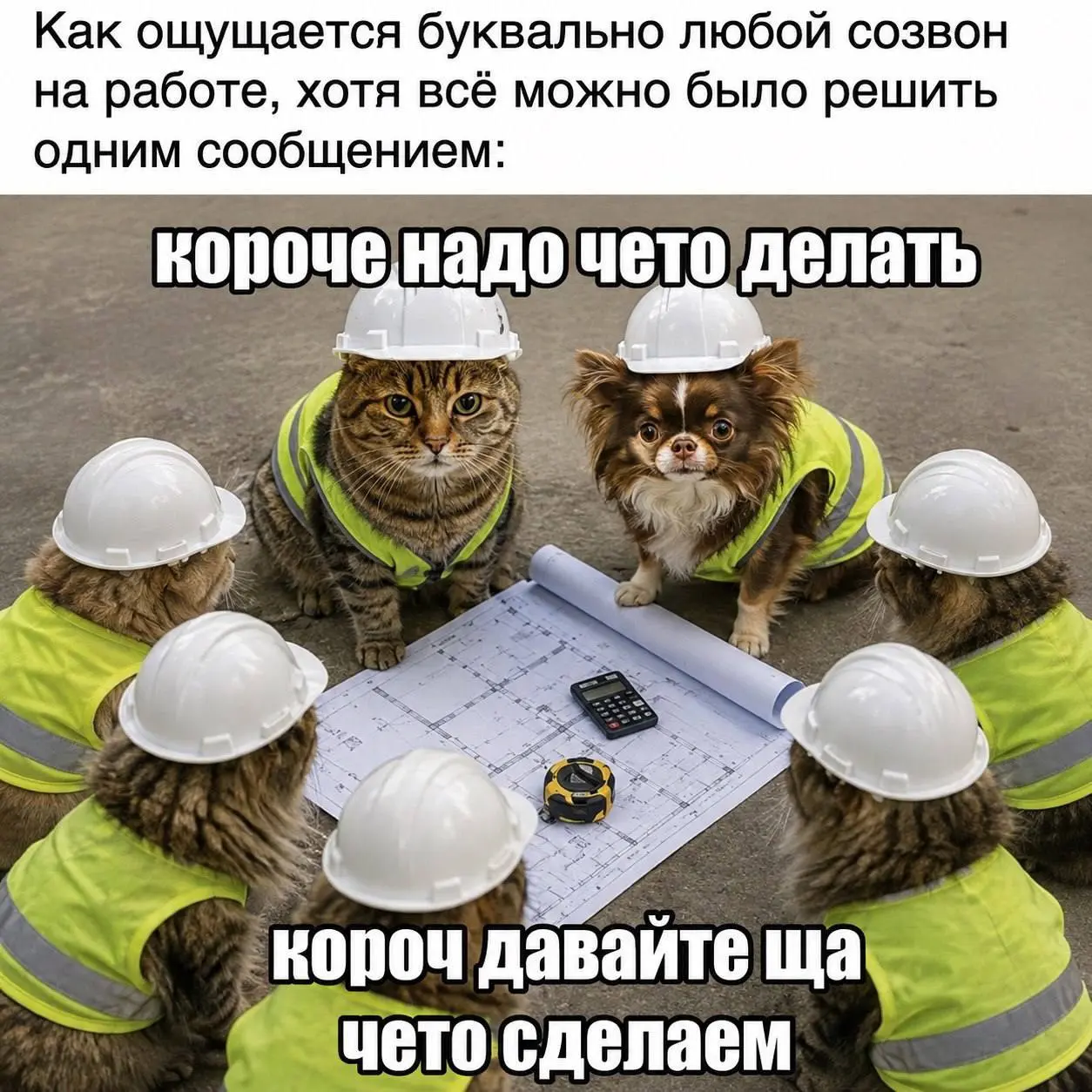 Ничего против созвонов не имею, они позволяют сверяться с целями узнавать статусы, но оставлю это здесь! 😅
Всех с пятницей ! Если есть мемы в тему кидаете в комменты 😌 | Сетка — социальная сеть от hh.ru