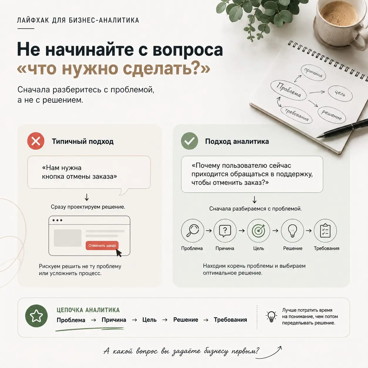 Лайфхак: не начинайте с вопроса «что нужно сделать?» | Сетка — социальная сеть от hh.ru