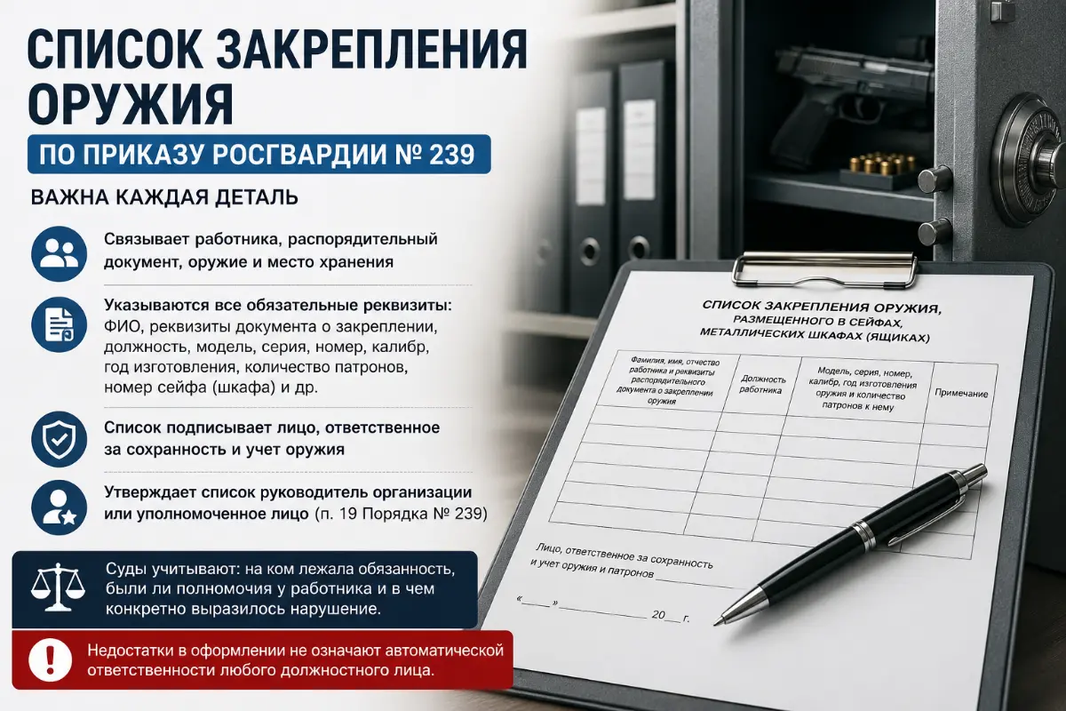 Список закрепления оружия по приказу Росгвардии № 239: | Сетка — социальная сеть от hh.ru