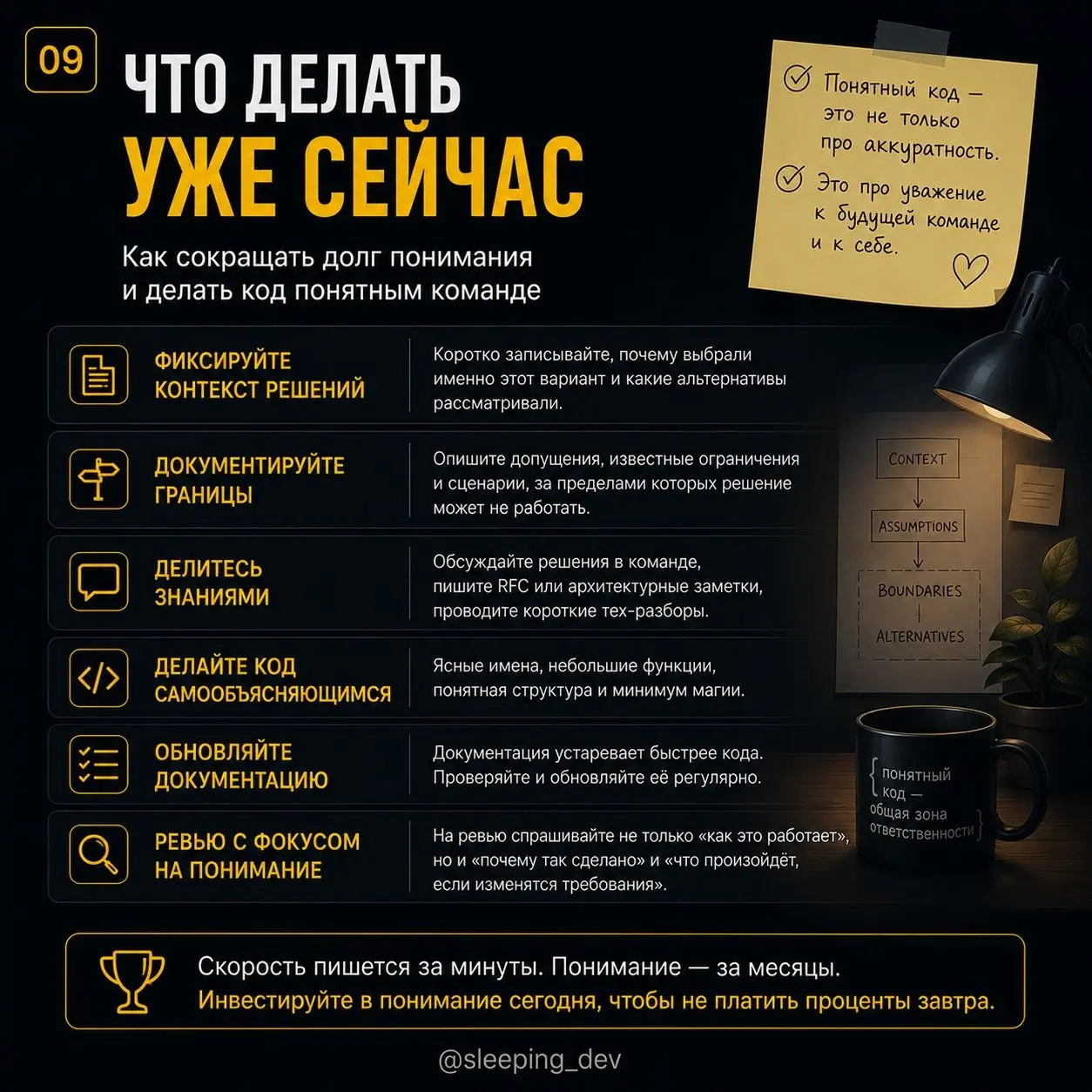 Долг понимания: новый вид технического долга
Код компилируется.
Тесты проходят.
PR смержен.
Фича работает.
Формально всё хорошо | Сетка — социальная сеть от hh.ru