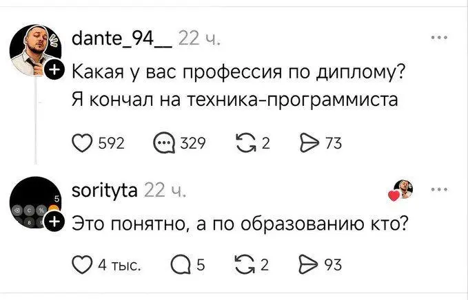 📢 пакет по итэ 🛍 Другие каналы
В этом посте были ссылки, но мы их удалили по правилам Сетки | Сетка — социальная сеть от hh.ru