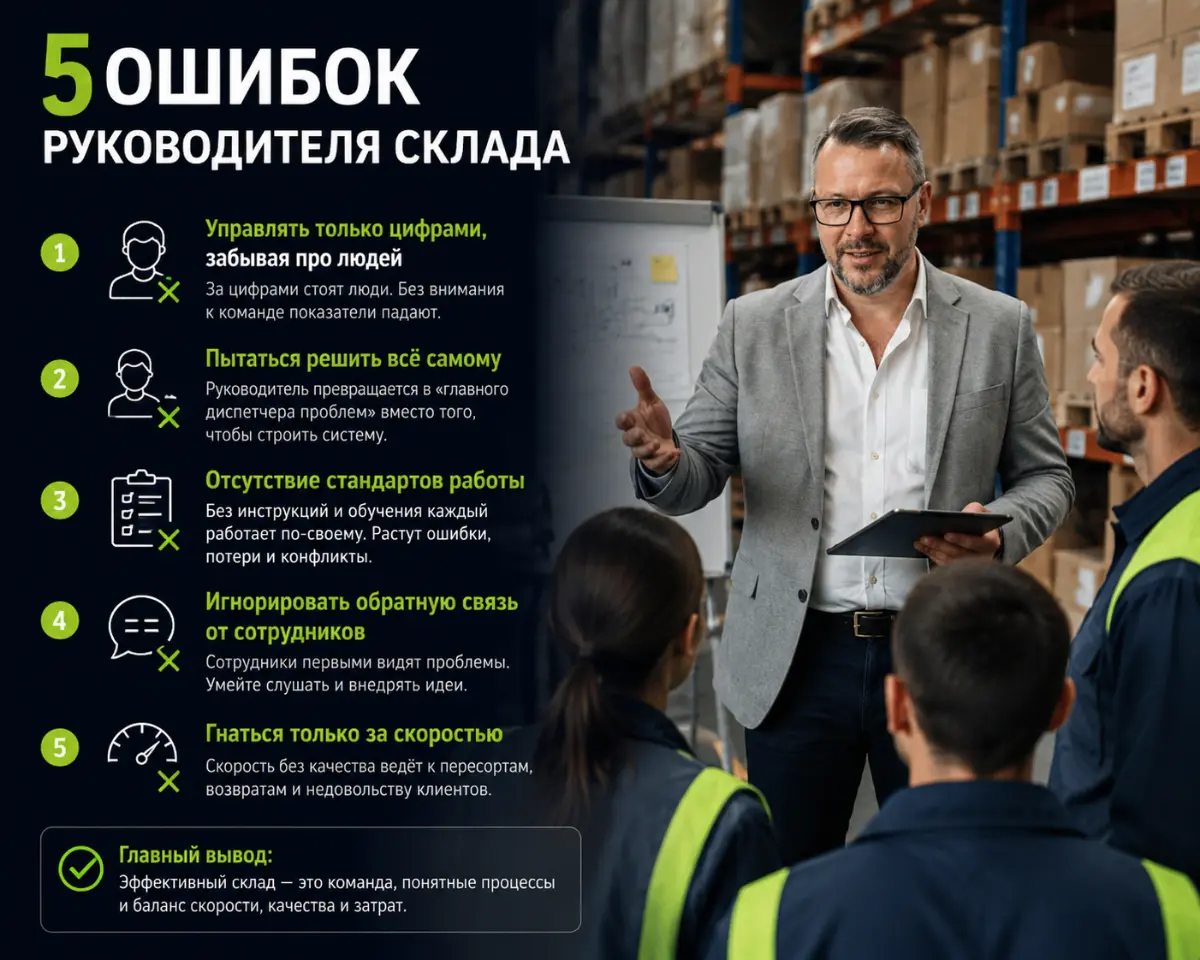 5 ошибок руководителя склада, которые снижают эффективность | Сетка — социальная сеть от hh.ru