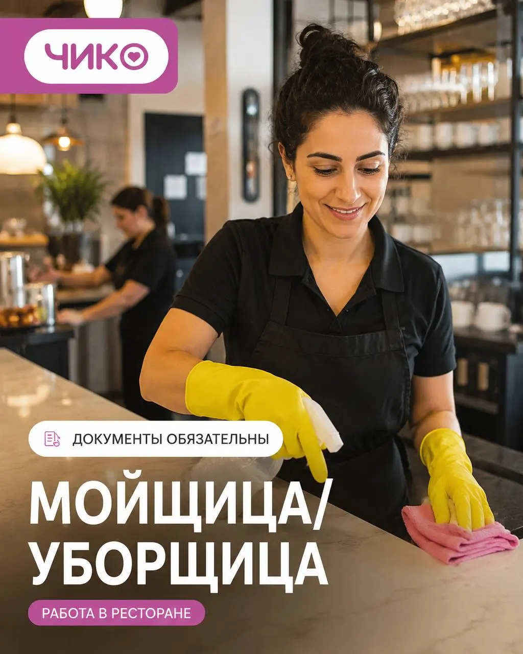 МОЙЩИЦА/УБОРЩИЦА
От 4 300₽/смена
Chicko
• Москва, м. Китай-город, ул. Покровка 1/13/6 стр 2
• Рестораны/Кафе
• +79919206385
Полное описание вакансии размещено в Телеграм и Макс | Сетка — социальная сеть от hh.ru