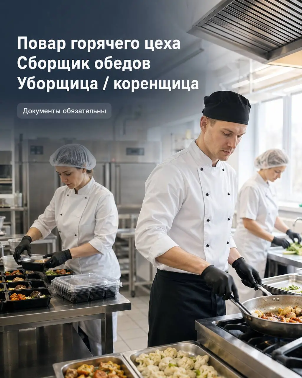 1️⃣УБОРЩИЦА / КОРЕНЩИЦА - от 4500₽/смена
2️⃣СБОРЩИК КОМПЛЕКСНЫХ ОБЕДОВ - от 4500₽/смена
3️⃣ПОВАР ГОРЯЧЕГО ЦЕХА - от 6000₽/смена
Прямой работодатель
• Москва, м | Сетка — социальная сеть от hh.ru