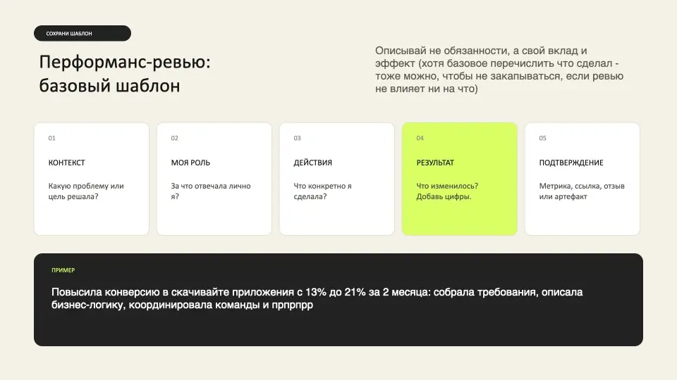Перформанс-ревью - базовый шаблон | Сетка — социальная сеть от hh.ru