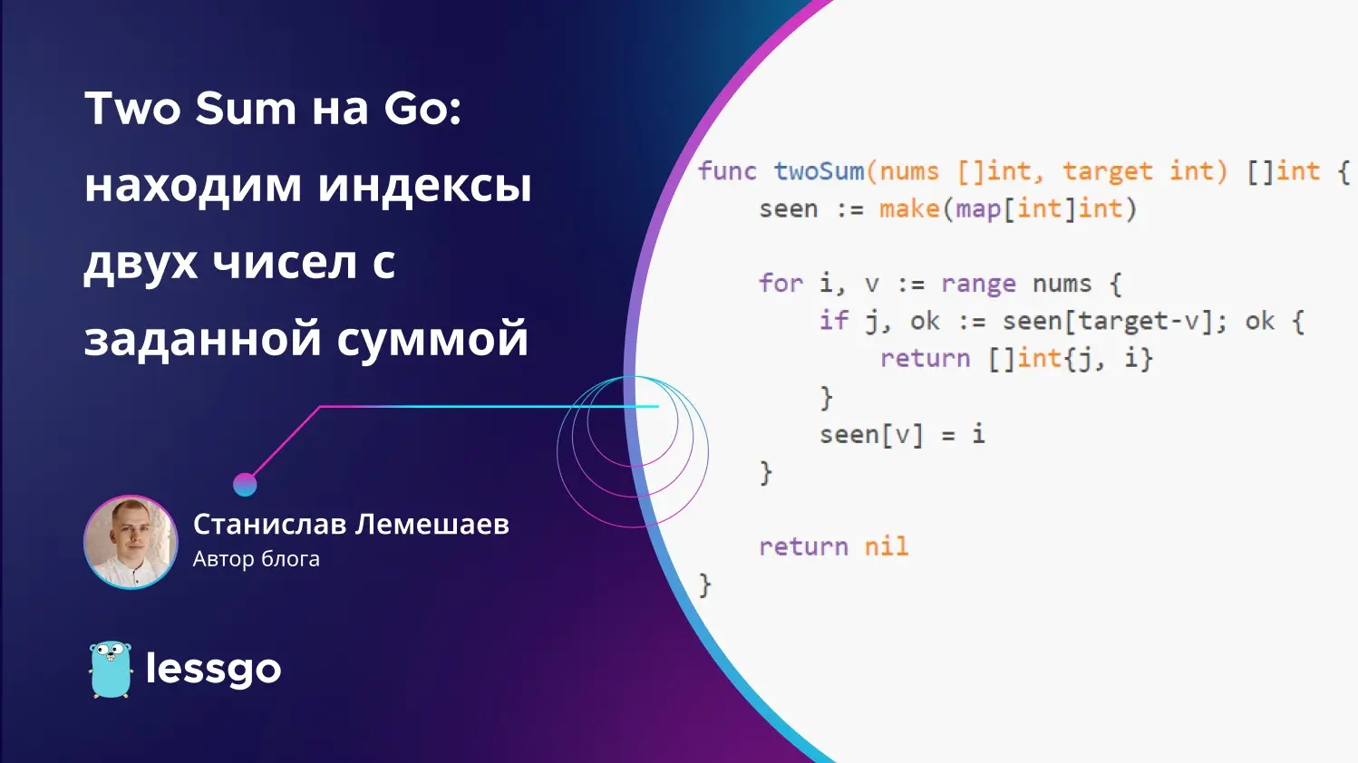 Two Sum на Go: находим индексы двух чисел с заданной суммой | Сетка — социальная сеть от hh.ru
