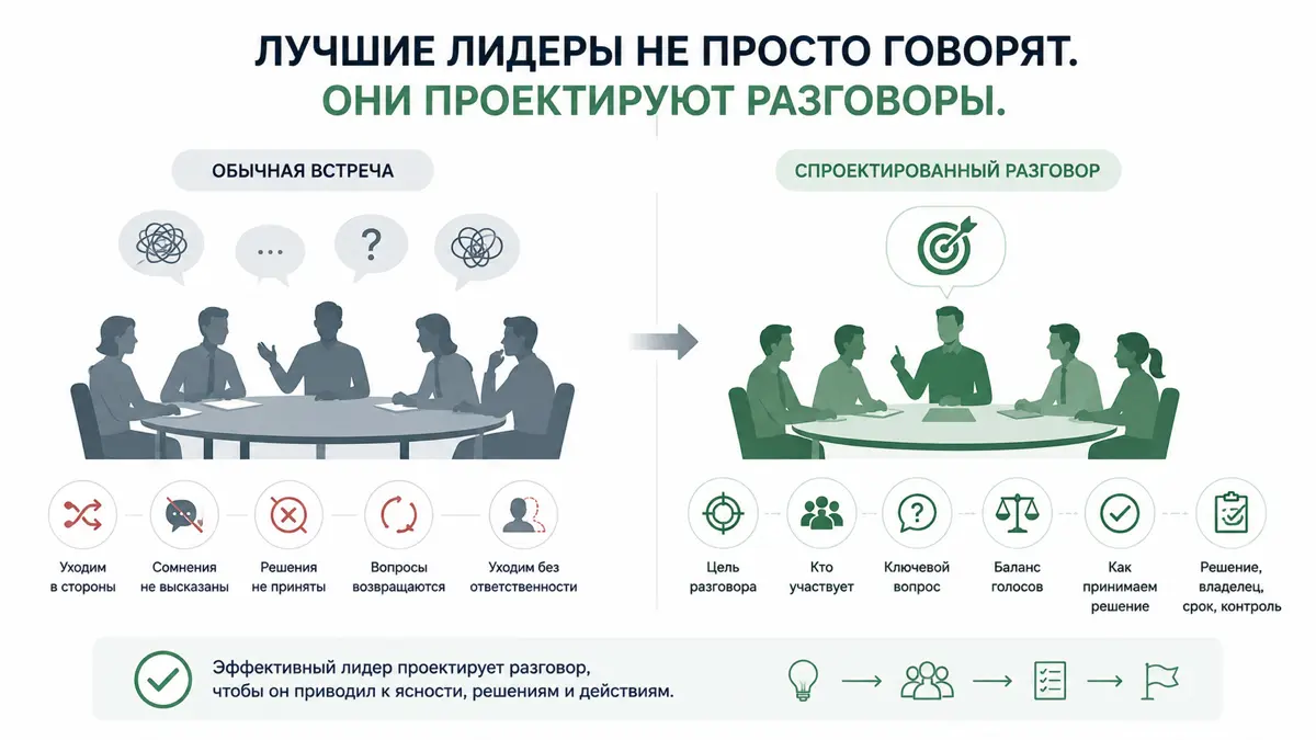 🎯 Лучшие лидеры не просто говорят. Они проектируют разговор | Сетка — социальная сеть от hh.ru