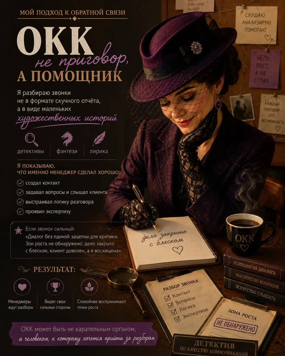 ОКК вполне может быть НЕ карательным органом
Ну а если иногда для этого приходится достать кожаный блокнот, поправить шляпку и провести расследование - почему бы и да? 😁
В большинстве компаний ОКК - э... | Сетка — социальная сеть от hh.ru