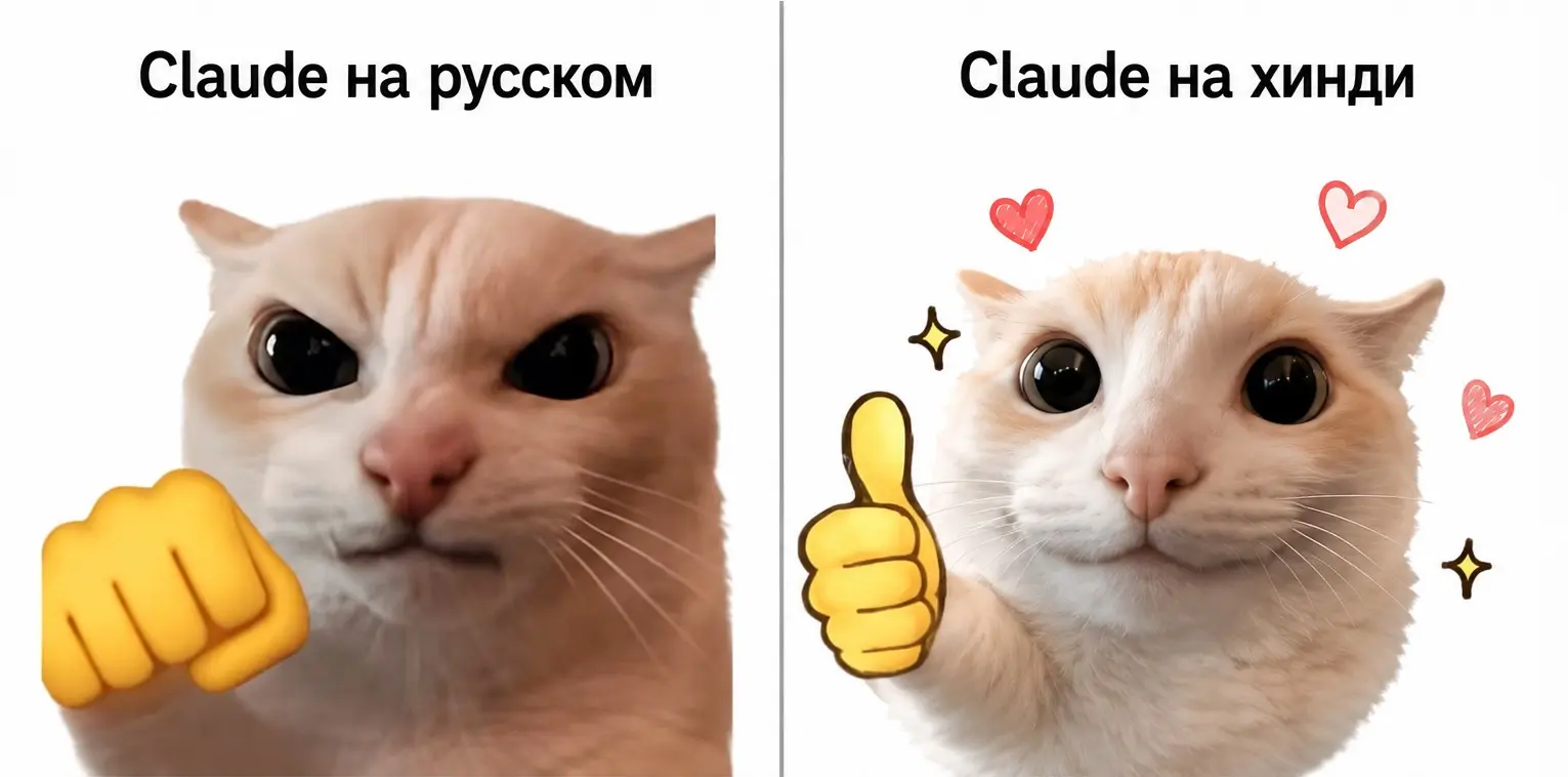 Почему Claude строг на русском, но лапочка на хинди? | Сетка — социальная сеть от hh.ru