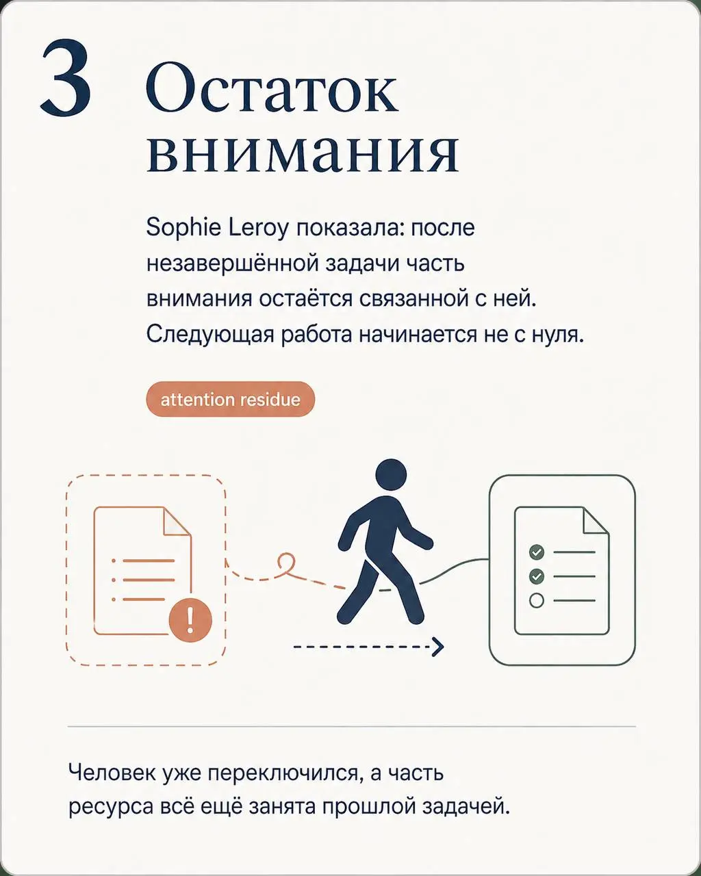Если не хочется читать длинный текст — собрала основную логику в карточках.
А главный вопрос тот же: умеет ли работа действительно заканчиваться? | Сетка — социальная сеть от hh.ru