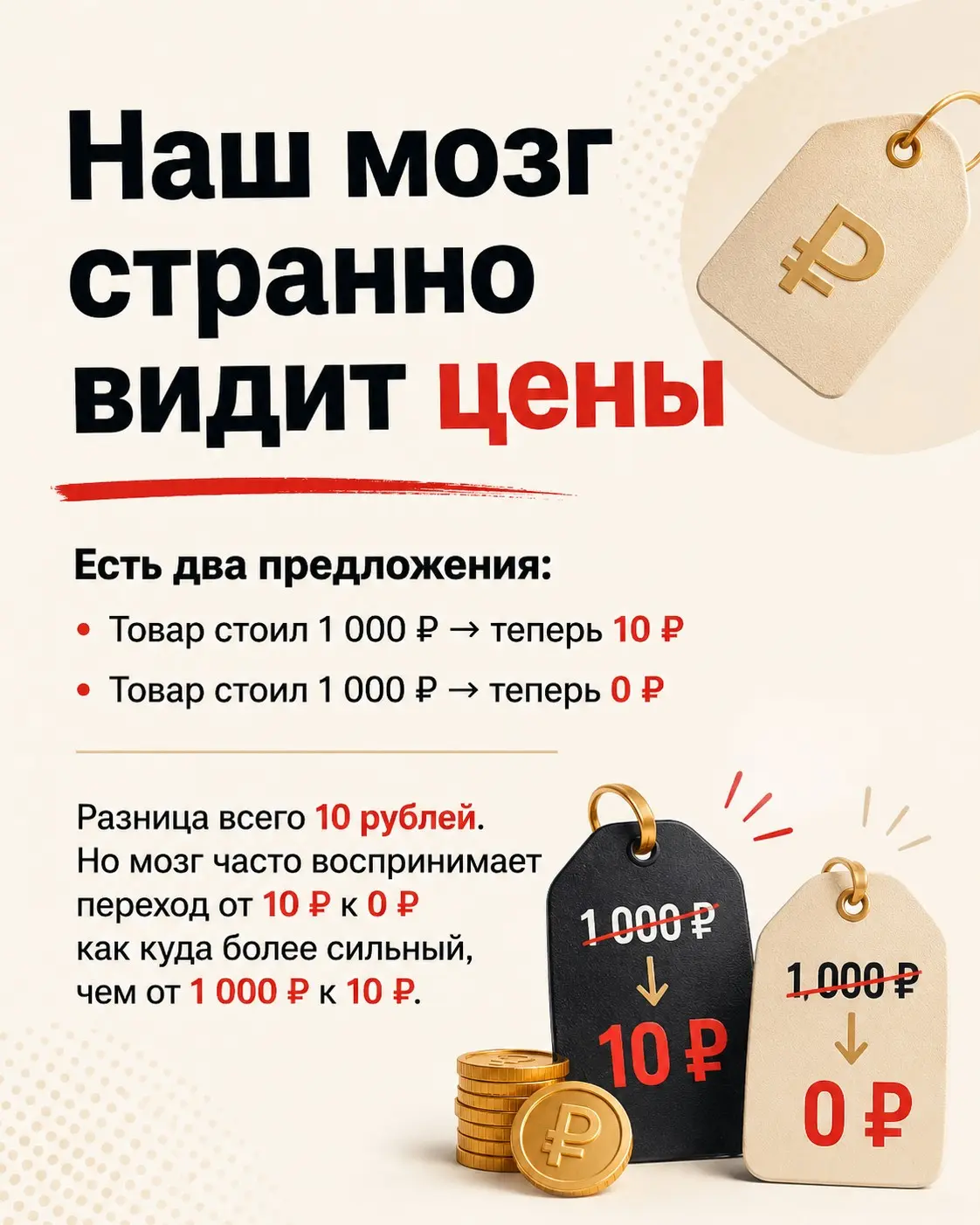 Почему скидка 99% иногда работает хуже, чем БЕСПЛАТНО | Сетка — социальная сеть от hh.ru