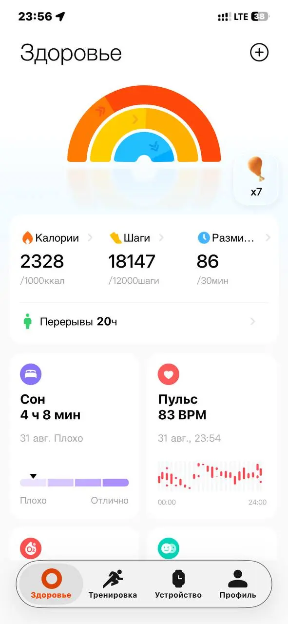 В прошлую ночь не выспался, целый день как разбитый, на голову прям давило, к вечеру стало легче, с детенышем погулял в парке и покатался на атракционах🤗🥰. В итоге находил до 18к шагов | Сетка — социальная сеть от hh.ru