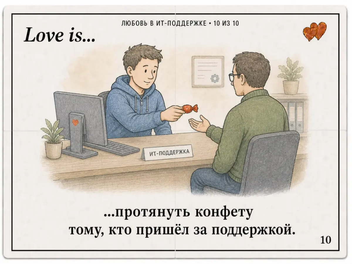Love is… конфета от техподдержки | Сетка — социальная сеть от hh.ru