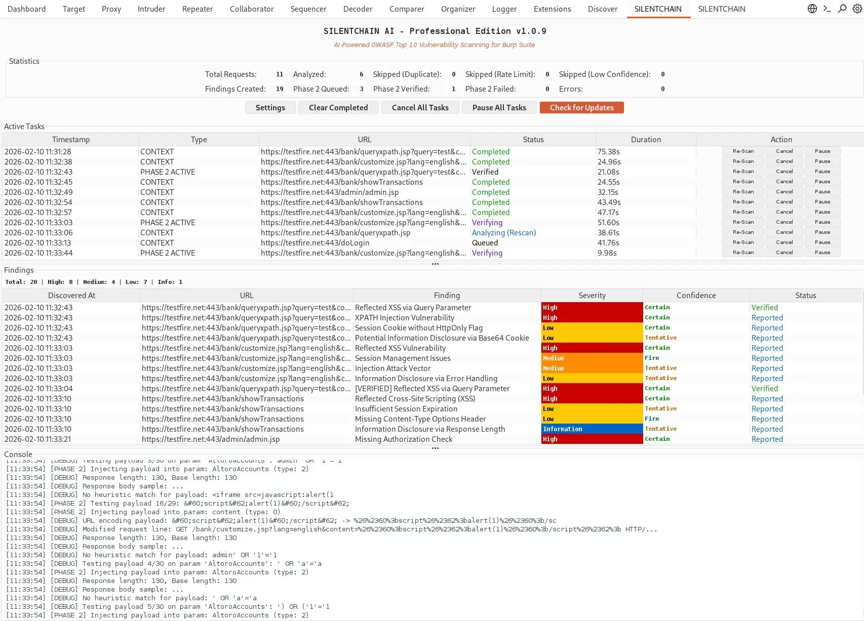 SILENTCHAIN - расширение для Burp Suite, использующее искусственный интеллект для пассивного анализа уязвимостей веб-приложений | Сетка — социальная сеть от hh.ru