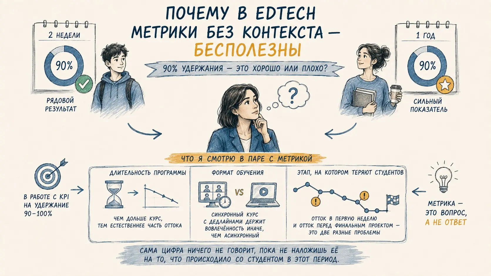 Почему в EdTech метрики без контекста — бесполезны? | Сетка — социальная сеть от hh.ru