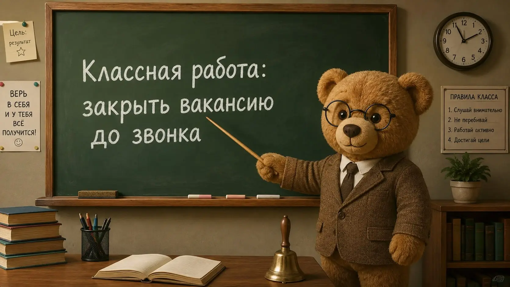 🎒 Расписание уроков рекрутера на 1 сентября
🍁 07:30 — перекличка кандидатов
🍁 09:00 — контрольная по Excel
🍁 10:00 — урок терпения с заказчиком
🍁 11:00 — физкультура: догоняем пропавшего кандидата
🍁 1... | Сетка — социальная сеть от hh.ru