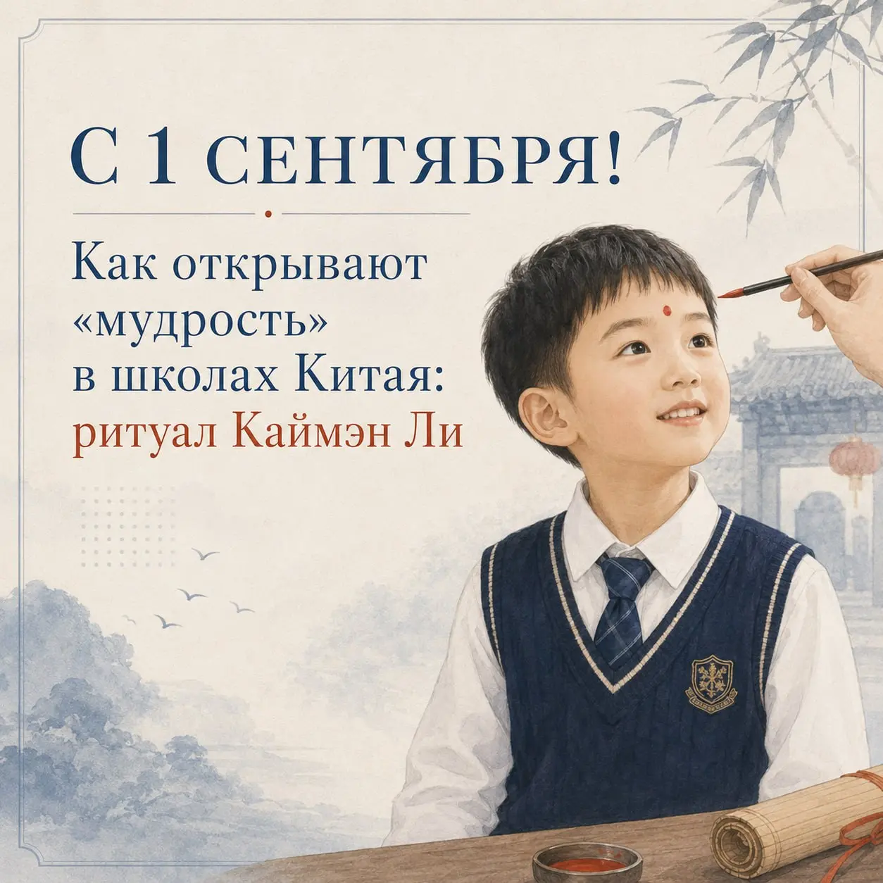 С 1 Сентября — днём знаний! 🔔
В Китае новый учебный год тоже стартует 1 сентября (开学季 — Kāixué jì) | Сетка — социальная сеть от hh.ru