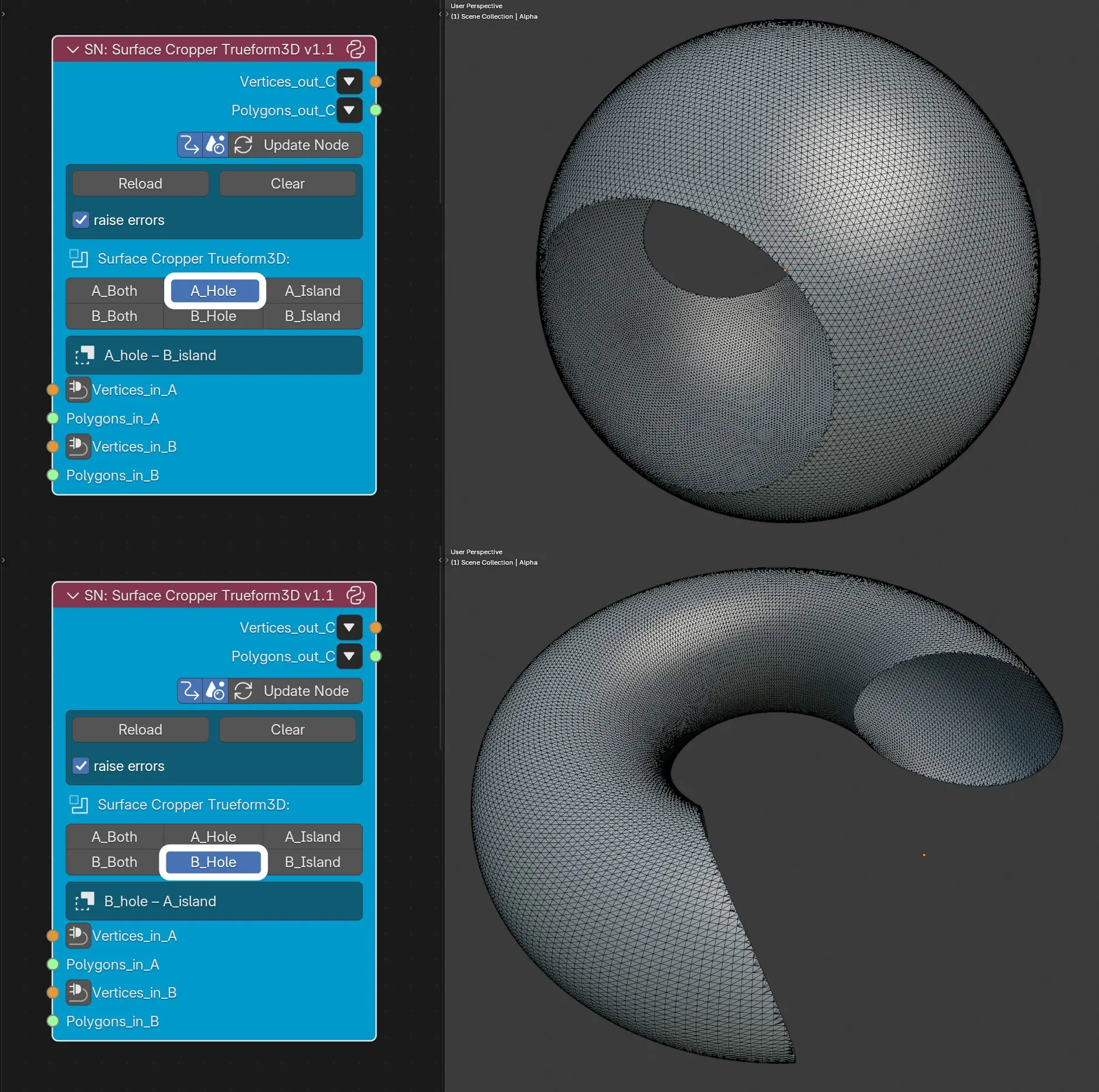 Surface Cropper Trueform3D v1.1 — узел "кропинга" вырезания- | Сетка — социальная сеть от hh.ru
