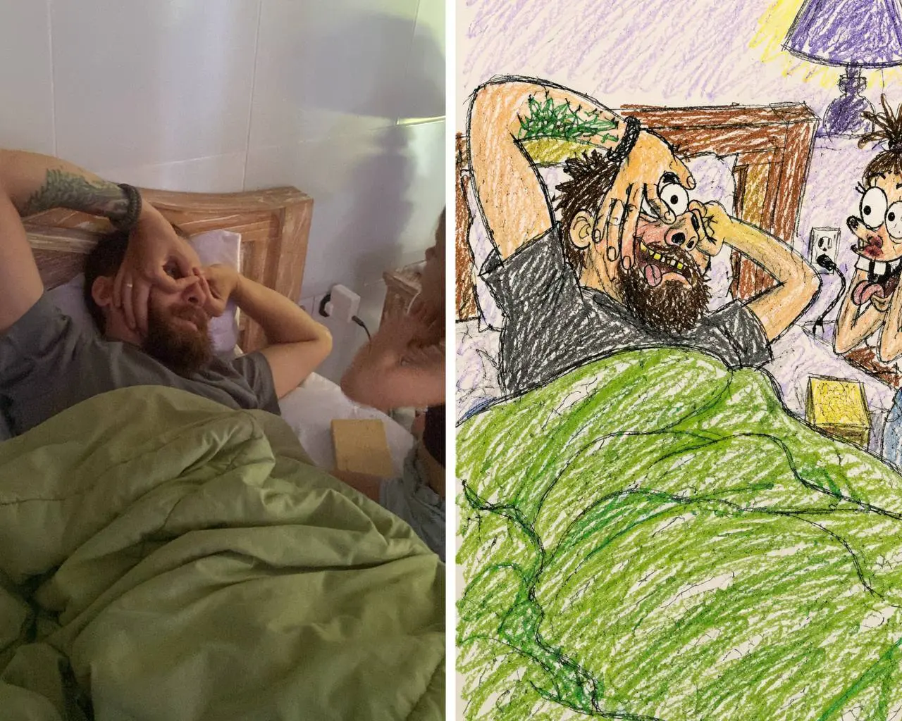 #промптдня
Turn this photo into a doodle-style character that looks intentionally ugly and funny, similar to a child's crayon drawing | Сетка — социальная сеть от hh.ru