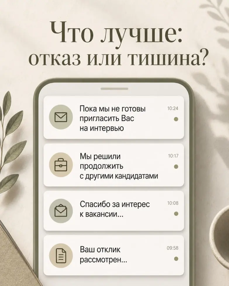 Что лучше: отказ или отсутствие ответа?
Сталкиваюсь с очень сильными эмоциями моих клиентов в карьерном и психологическом консультировании, когда массово приходят отказы | Сетка — социальная сеть от hh.ru